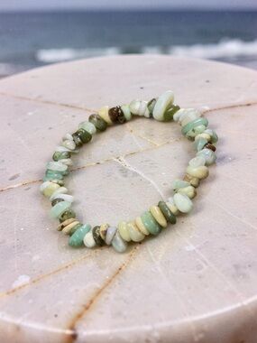 🛑 3 for $11 Green Australian Chrysoprase chip Bracelet